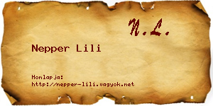 Nepper Lili névjegykártya